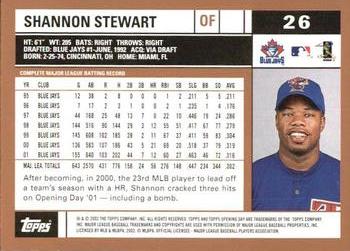 2002 Topps Opening Day #26 Shannon Stewart Back
