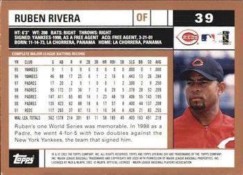 2002 Topps Opening Day #39 Ruben Rivera Back