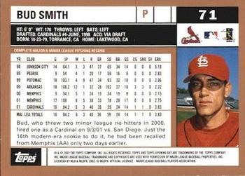 2002 Topps Opening Day #71 Bud Smith Back
