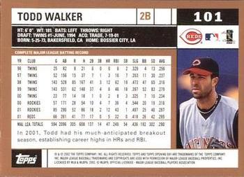 2002 Topps Opening Day #101 Todd Walker Back