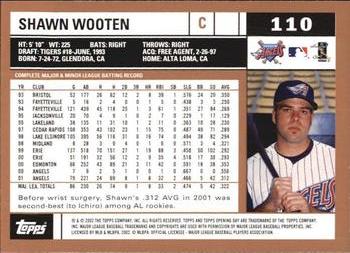 2002 Topps Opening Day #110 Shawn Wooten Back