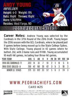 2017 Choice Peoria Chiefs #25 Andrew Young Back