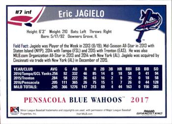2017 Grandstand Pensacola Blue Wahoos #NNO Eric Jagielo Back