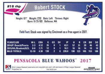 2017 Grandstand Pensacola Blue Wahoos #NNO Robert Stock Back