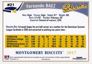 2017 Grandstand Montgomery Biscuits #NNO Fernando Baez Back