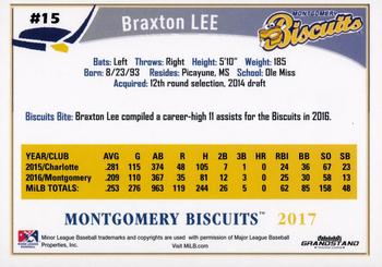 2017 Grandstand Montgomery Biscuits #NNO Braxton Lee Back