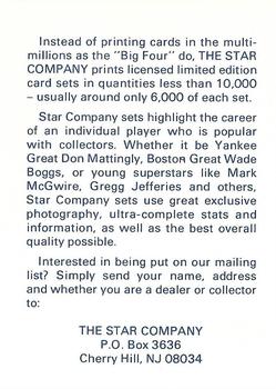 1988-92 Star Ad Cards #NNO Bo Jackson Back