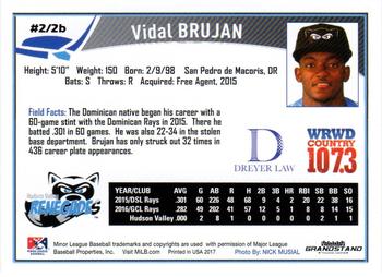 2017 Grandstand Hudson Valley Renegades #NNO Vidal Brujan Back