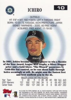 2002 Topps Pristine #10 Ichiro Suzuki Back