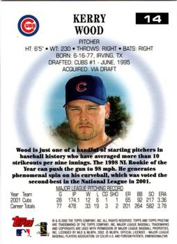2002 Topps Pristine #14 Kerry Wood Back