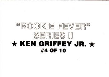 1989 Rookie Fever Series II (unlicensed) #4 Ken Griffey, Jr. Back