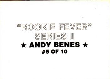1989 Rookie Fever Series II (unlicensed) #5 Andy Benes Back