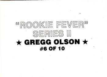 1989 Rookie Fever Series II (unlicensed) #6 Gregg Olson Back