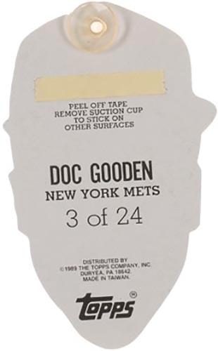 1989 Topps Heads Up Test #3 Doc Gooden Back