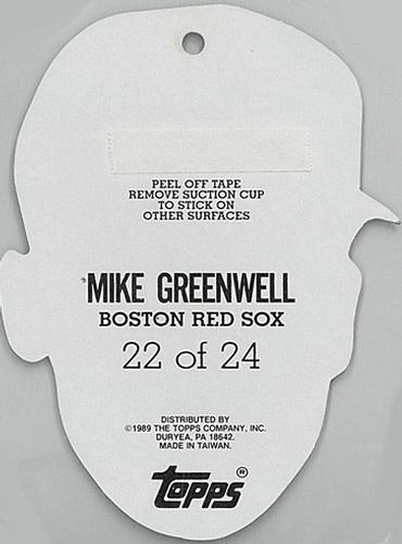 1989 Topps Heads Up Test #22 Mike Greenwell Back