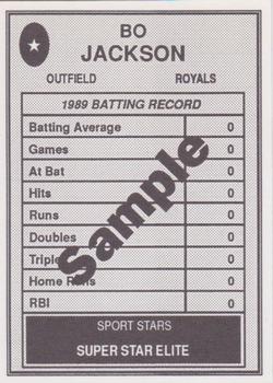 1990 Sports Stars Super Star Elite Samples (unlicensed) #NNO Bo Jackson Back