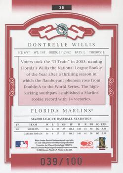 2004 Donruss Classics - Significant Signatures Red #36 Dontrelle Willis Back
