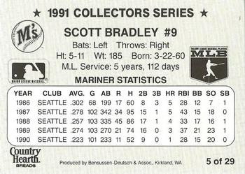 1991 Country Hearth Bread Seattle Mariners  #5 Scott Bradley Back
