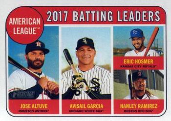 2018 Topps Heritage #1 2017 A.L. Batting Leaders (Jose Altuve / Avisail Garcia / Eric Hosmer / Hanley Ramirez) Front