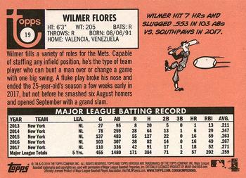2018 Topps Heritage #19 Wilmer Flores Back