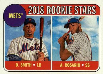 2018 Topps Heritage #31 Mets 2018 Rookie Stars (Dominic Smith / Amed Rosario) Front