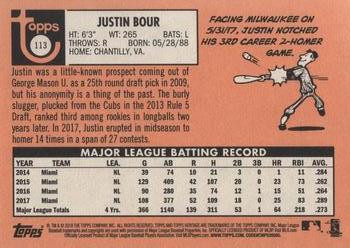 2018 Topps Heritage #113 Justin Bour Back