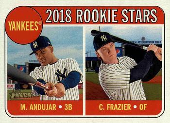 2018 Topps Heritage #114 Yankees 2018 Rookie Stars (Clint Frazier / Miguel Andujar) Front