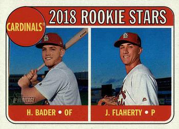 2018 Topps Heritage #136 Cardinals 2018 Rookie Stars (Harrison Bader / Jack Flaherty) Front