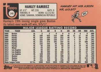 2018 Topps Heritage #146 Hanley Ramirez Back
