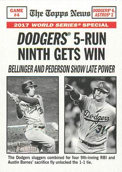 2018 Topps Heritage #165 Dodgers 5-Run Ninth Gets Win (Cody Bellinger / Joc Pederson) Front