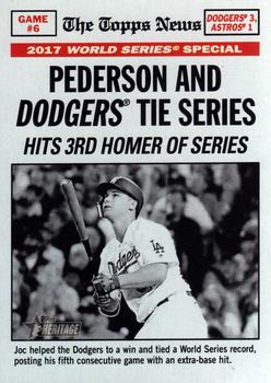 2018 Topps Heritage #167 Pederson and Dodgers Tie Series (Joc Pederson) Front