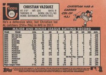 2018 Topps Heritage #271 Christian Vazquez Back
