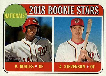 2018 Topps Heritage #284 Nationals 2018 Rookie Stars (Victor Robles / Andrew Stevenson) Front