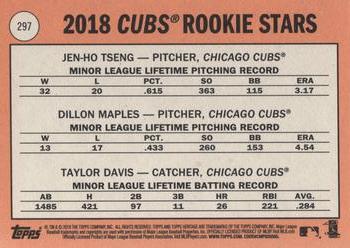2018 Topps Heritage #297 Cubs 2018 Rookie Stars (Jen-Ho Tseng / Dillon Maples / Taylor Davis) Back