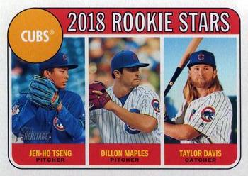2018 Topps Heritage #297 Cubs 2018 Rookie Stars (Jen-Ho Tseng / Dillon Maples / Taylor Davis) Front