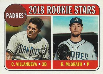 2018 Topps Heritage #304 Padres 2018 Rookie Stars (Christian Villanueva / Kyle McGrath) Front