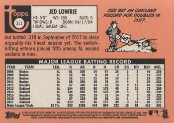 2018 Topps Heritage #311 Jed Lowrie Back