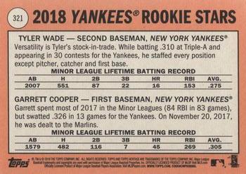 2018 Topps Heritage #321 Yankees 2018 Rookie Stars (Tyler Wade / Garrett Cooper) Back