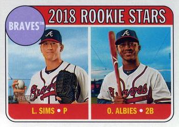 2018 Topps Heritage #331 Braves 2018 Rookie Stars (Lucas Sims / Ozzie Albies) Front