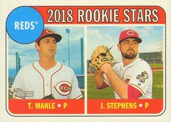 2018 Topps Heritage #339 Reds 2018 Rookie Stars (Tyler Mahle / Jackson Stephens) Front