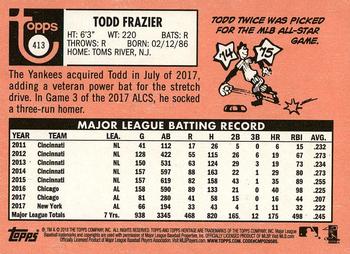 2018 Topps Heritage #413 Todd Frazier Back