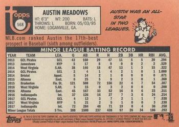 2018 Topps Heritage #568 Austin Meadows Back
