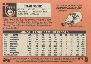 2018 Topps Heritage #634 Dylan Cozens Back