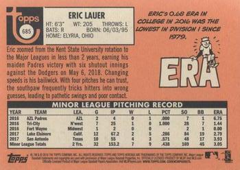 2018 Topps Heritage #685 Eric Lauer Back