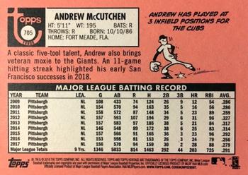 2018 Topps Heritage #705 Andrew McCutchen Back