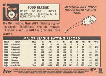 2018 Topps Heritage #718 Todd Frazier Back
