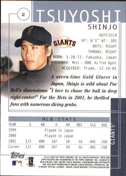 2002 Topps Reserve #2 Tsuyoshi Shinjo Back