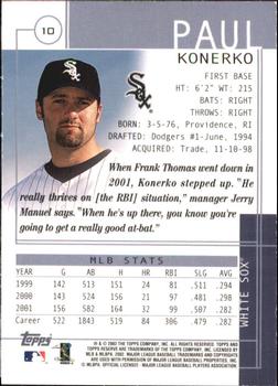 2002 Topps Reserve #10 Paul Konerko Back