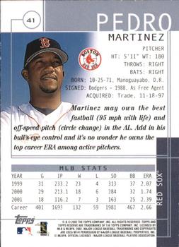 2002 Topps Reserve #41 Pedro Martinez Back