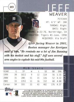 2002 Topps Reserve #89 Jeff Weaver Back